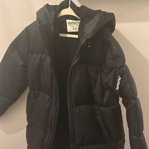 Nununu fuzzy skull parka long puffer coat xtra warm w/ mask holder